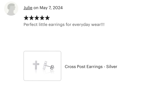 Cross Post Earrings - Gold Plated