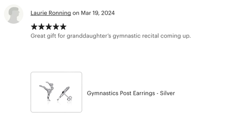 Gymnastics Post Earrings - Gold Plated