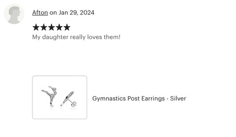 Gymnastics Post Earrings - Gold Plated