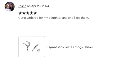 Gymnastics Post Earrings - Gold Plated