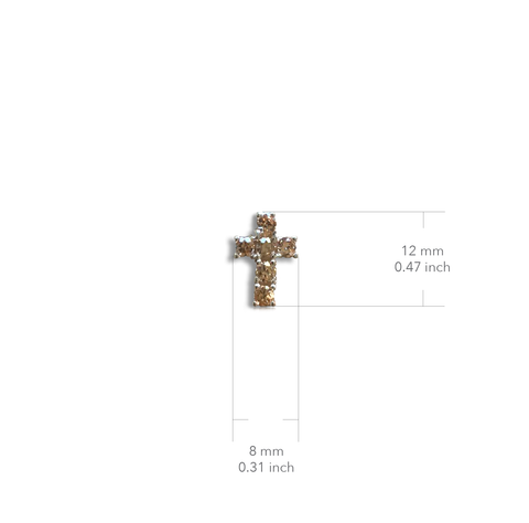 Mini Crystal Cross Necklace - Silver