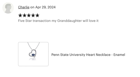 Penn State University Heart Necklace - Enamel