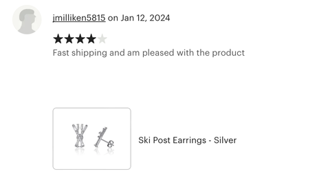 Ski Post Earrings - Silver