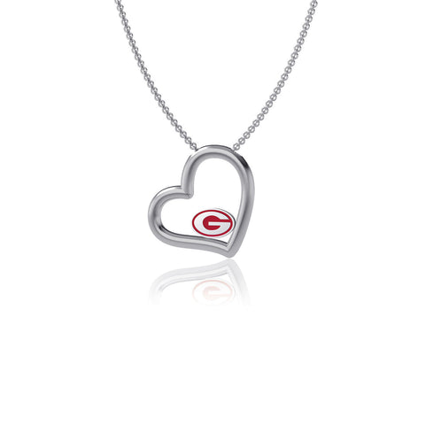 University of Georgia Heart Necklace - Enamel