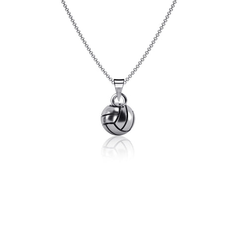 Volleyball Pendant Necklace - Silver