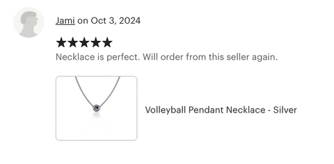 Volleyball Pendant Necklace - Silver