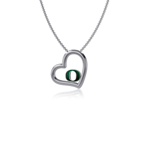 University of Oregon Heart Necklace - Enamel